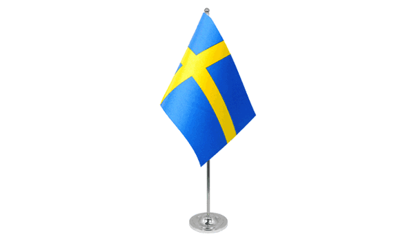 Sweden Satin Table Flag